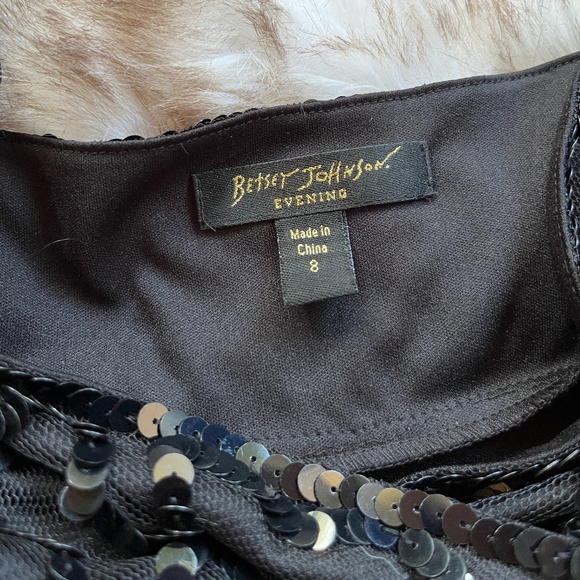 Vintage Betsey Johnson Black Sequin Mesh Flutter Two Piece - Picture 5 of 16